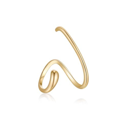 Ear Cuffs Non Piercing Dainty Cartilage Helix Ear Wrap Hypoallergenic Adjustable Clip On Earrings for Women - color: Gold for left ear