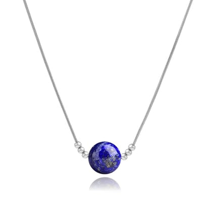 Healing Crystal Necklace for Women - Natural Stone Beaded Handmade Gemstone Jewelry - Protection Crystals Birthstone Necklace