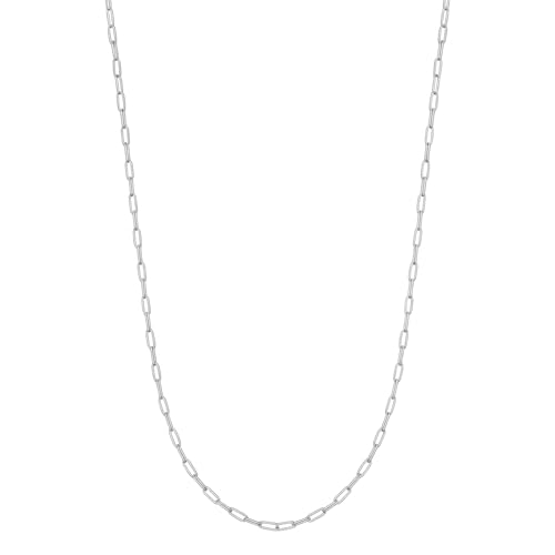 DESTIN Jewelry 18K Gold Plated Paperclip Chain Necklace, 2.5-6.5mm | Waterproof, hypoallergenic and tarnish-resistant adjustable stainless steel layering chain for women. - color: Stainless Steel, size: 30" + 2", style: 2.5 MM