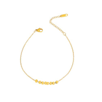 Dainty Gold Anklets for Women Stainless Steel Simple Ankle Bracelets Summer Beach Foot Chain Jewelry Gift - color: Cubes