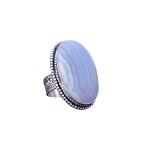 Blue Lace Agate Ring, Statement Ring, Big Gemstone Ring, Vintage Style, Agate Ring, Weding Ring, Handmade Ring, Gift For Her, 925 Sterling Silver Ring, Christmas Day Gift, Unique Jewelry
