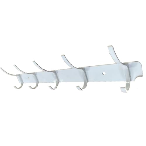 Necklace Holder Wall Hanging Organizer Stainless Steel Wall Mounted Jewelry Shelf with Hooks and Tray, Display Hanger for Kids, Girls and Women,White - color: 5-white