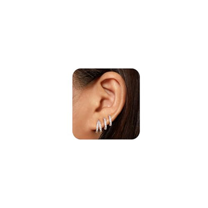 Surgical Steel Small Huggie Hoop Earrings Set for Women Hypoallergenic