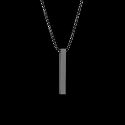Minimalist Bar Pendant Necklace for Women & Men - Stainless Steel 24" Chain, Gold, Silver, Black, Simple Everyday Jewelry Gift