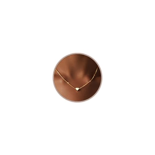 Zeffy Dainty Gold Heart Necklace for Women Trendy 14K Gold/Silver Plate Cute Heart Pendant Choker Necklaces Gold Love Heart Chain Necklace for Women Dainty Gold Jewelry Gifts for Women - style: Tiny Heart Box Chain-Gold