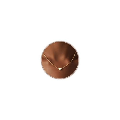 Zeffy Dainty Gold Heart Necklace for Women Trendy 14K Gold/Silver Plate Cute Heart Pendant Choker Necklaces Gold Love Heart Chain Necklace for Women Dainty Gold Jewelry Gifts for Women - style: Tiny Heart Box Chain-Gold