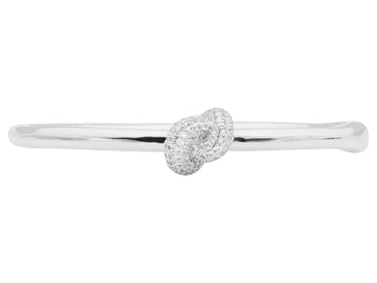 kate spade new york Sailor's Knot Hinge Bangle - color: Clear/Silver Pave