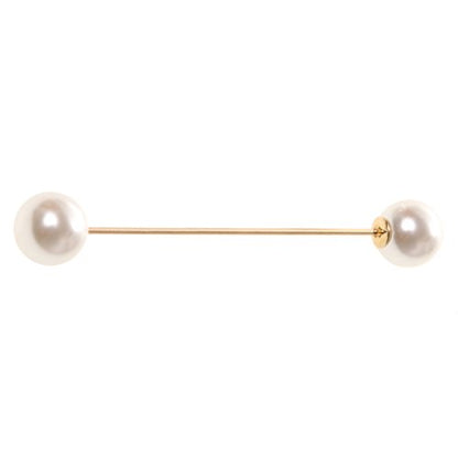 LoveinDIY 2-Piece Faux Pearl Brooch Pin Set, Alloy Scarf Clips for Wedding, Banquet, and Sweater Decoration