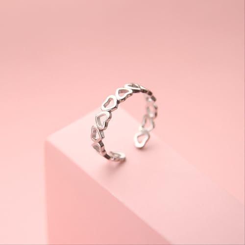 Sfoni 3Pcs Toe Rings for Women Men, Adjustable Open Toe Ring 18K Gold Cubic Zirconia Moonstone Daisy Flower Simple Thin Band Hug Rings Stackable Hawaiian Summer Beach Foot Jewelry Set - color: #Style 3-Silver-3pcs