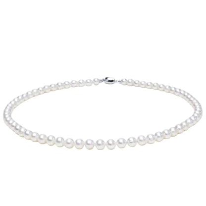 White Genuine Freshwater Cultured Pearl Necklace For Women And Men | Full Sizes from 3mm to 14mm Freshwater Pearls, AAA Grade & Above, A Love Gift Choice For Anniversaries And Birthdays - size: 6-7mm 17in
