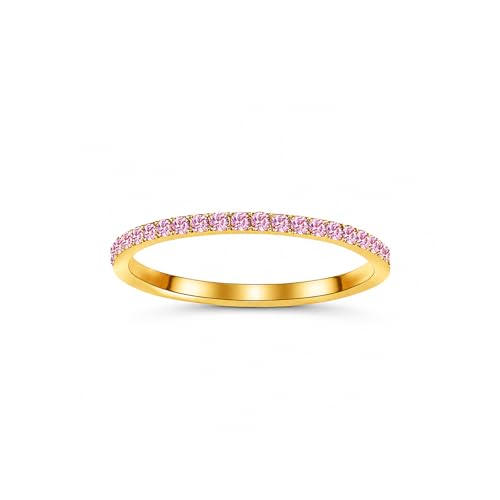 Birthstone Rings For Women, Silver Stackable Cubic Zirconia Stainless Steel Birth Stone Ring To My Daughter/Mom Birthday Unique Gifts Jewelry - color: 10-Gold-October
