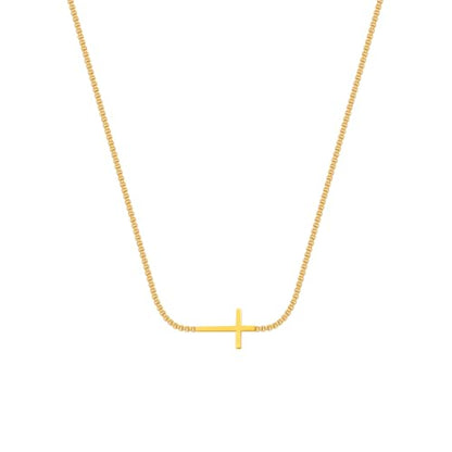 Gold Cross Necklace for Women, 18K Gold Plated Trendy Minimalist Cross Pendant Necklace, Dainty Chain Choker Necklace Faith Jewelry Gift - style: Cross-Shaped
