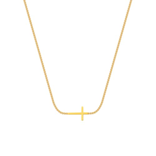 Gold Cross Necklace for Women, 18K Gold Plated Trendy Minimalist Cross Pendant Necklace, Dainty Chain Choker Necklace Faith Jewelry Gift - style: Cross-Shaped