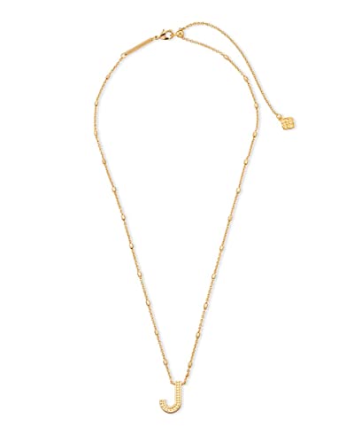 Kendra Scott Letters A-Z Pendant Necklace for Women, Fashion Jewelry, 14k Gold-Plated Brass - color: Letter J