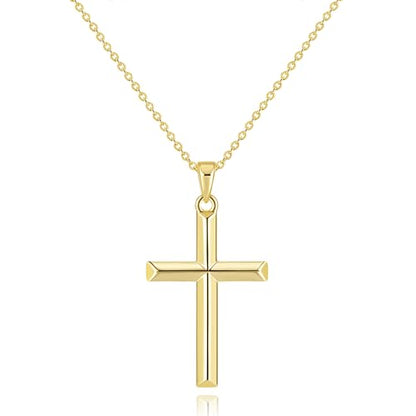 Cross Necklace for Women Gold Cross Necklaces for Women | Cross Chain 14K Gold Cross Necklace for Women Beauty Gold Faith Pendant Necklaces for Women Cross Necklaces 20/25mm - size: 30MM