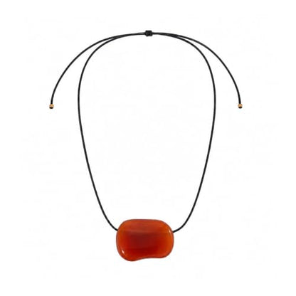 Adjustable Pebble Necklace – Statement & Everyday Wear - color: Red