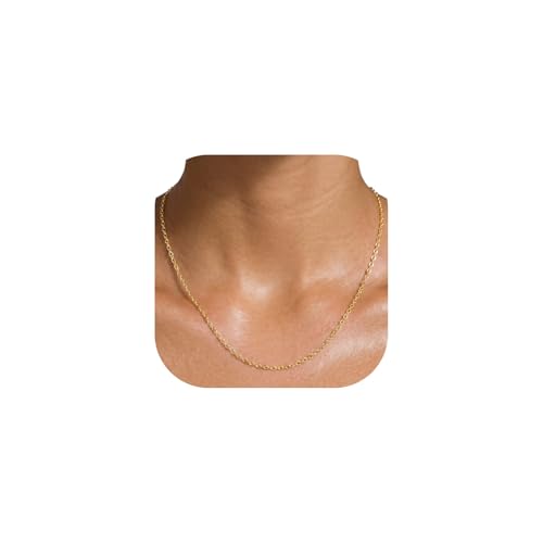 KeyStyle Stainless Steel Cable Chain Necklace for Women, Chain for Pendants | 14K Gold/Rose Gold/Black/Silver Plated-1.4/2.5mm Thin Chain with 2" Extension-14 16 18 20 22 24 26 28 30" Waterproof Jewelry - color: 2.5mm 14K Gold Plated, size: 28 Inch