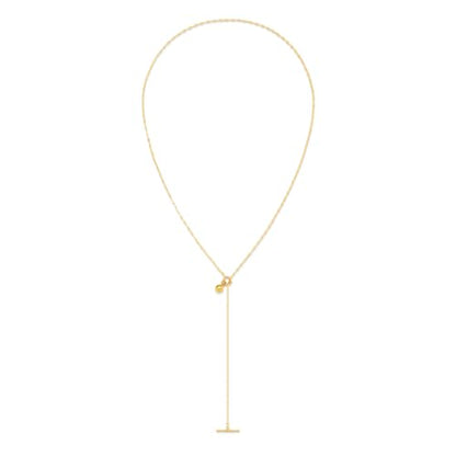 YUJIE Long Gold Y Necklace for Women - Adjustable Lariat Pendant Snake Chain, 14K Gold Plated Dainty Teardrop Necklace for Trendy & Formal Wear - color: ball