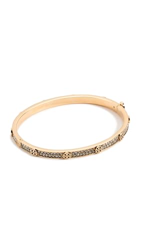 Tory Burch Women's Thin Icon Hinge Bracelet - color: Tory Gold/Crystal, size: Medium