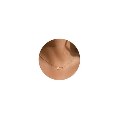 HANLI 14K Gold Plated Necklaces for Women - Dainty Butterfly, Star of David, Moon and Star, Sun, Lotus, Infinity, Hummingbird, Bee,Boots,Chill,Sunflower Pendant Designs - Elegant Jewelry for Women - color: Paperclip CZ