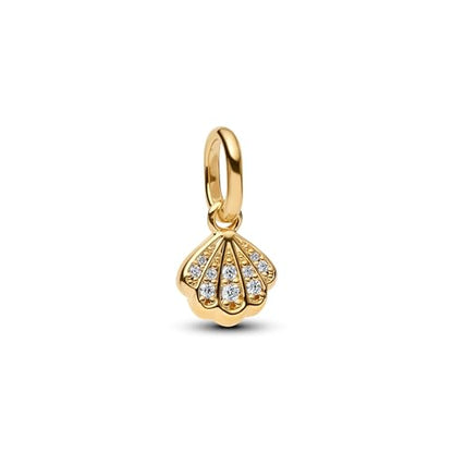 Gold Flower Family Charms for Bracelet Bead Charm for Women Jewelry Present - style: Gold Shell