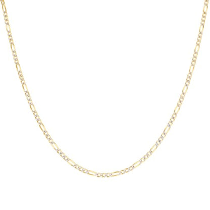 JewelryWeb 925 Sterling Silver Pave Super Flat Figaro Chain Two Tone 2.6mm Anklet Anklet for Women and Men - size: 8 inches