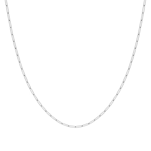 DESTIN Jewelry 18K Gold Plated Paperclip Chain Necklace, 2.5-6.5mm | Waterproof, hypoallergenic and tarnish-resistant adjustable stainless steel layering chain for women. - color: Stainless Steel, size: 20" + 2", style: 2.5 MM