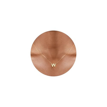 Gold Initial Necklace for Women - Dainty Letter Pendant Necklaces, Adjustable 18+3 Inch Chain, Personalized Gift Trendy Jewelry for Mom, Daughter, Wife (Choose Letter A-Z) - color: W