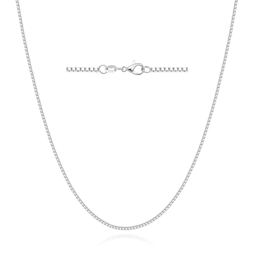 925 Sterling Silver Chain Necklace for Women 16-24 Inch Silver Jewelry Gift - size: 24 Inch, style: Box Chain