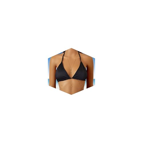 Gold Plated Body Chain for Women, Layered Bikini Waist Chain | Sexy Rhinestone Body Jewelry, Chest Belly Chain, Adjustable Fit, Crossover Design, Summer Beach Parties and Vacations