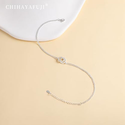Sterling Silver Ankle Bracelets for Women 14k Gold Plated Waterproof Layered Stackable Bead Chain Infinity Charm Non Tarnish Large Adjustable Summer Party Beach Jewelry Gift - color: silverA