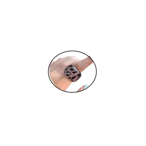 PINK TOWN Resin Chunky Ring, Multicolor Acrylic Stackable Rings Set Vintage Plastic Knuckle Rings Aesthetic Y2k Statement Rings Thick Dome Finger Joint Ring for Women - color: Black1