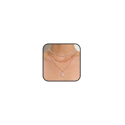Dcfywl731 Layered Necklaces for Women Dainty Gold Necklace Stack Gold Long Necklaces Set Lariat Necklace Gold Jewelry Accessories