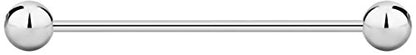 Forbidden Body Jewelry nipple barbell, nipple bars, silver nipplerings piercing Surgical Steel 8g - 18g Straight Barbell Body Jewelry (Sold Individually) - style: 16G 38mm (1.5") 5mm Balls
