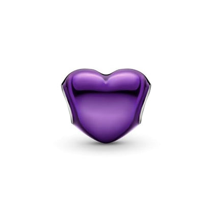 S925 Sterling Silver Enamel Colorful Heart Charm Fit Bracelets Necklaces | Black Pink Blue Green Red Enamel Heart Charms DIY Fashion Holiday Jewelry Gift Valentines Day & Anniversary for Women - color: Silver-0021
