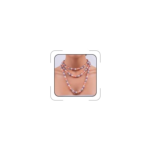 Pearl Necklaces for Women 60'' 70" Long Pearl Necklace 15.75'' Pearl Choker Necklace Chunky Bead Layered Faux Pearl Dangle Wedding Bridal 1920s Gatsby Christmas Costume Jewelry Gifts - color: Colorful2-60''