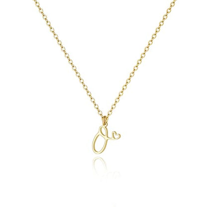 Tewiky Initial Necklace for Women-14k Gold Plated Dainty Letter Necklaces | Trendy Cute Custom Personalized Monogram Necklaces - color: gold, style: O