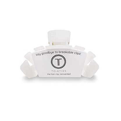 TELETIES - Large Hair Clip - Strong Grip, Bendable Teeth, Comfortable Curved Design - Ideal for Thick Hair - For All Hair Textures - Coconut White - color: Coconut White