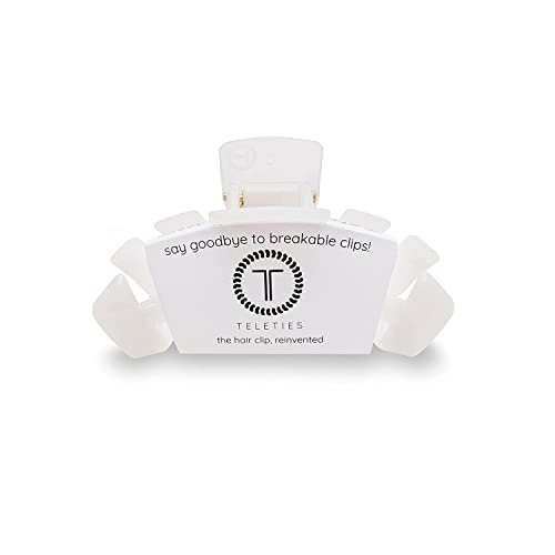TELETIES - Large Hair Clip - Strong Grip, Bendable Teeth, Comfortable Curved Design - Ideal for Thick Hair - For All Hair Textures - Coconut White - color: Coconut White