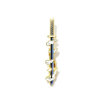 Anime Sword Enamel Tie Clips for Men, Gold-Tone, Anime Theme, Set of 9 Designs - color: Muichirou