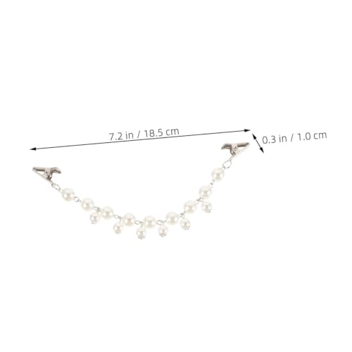 Ipetboom 2pcs Vintage Faux Pearl Sweater Clips Shawl Brooch Pins Cardigan Collar Clips for Women Dress Scarf Cape Accessory