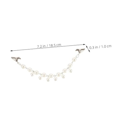 Ipetboom 2pcs Vintage Faux Pearl Sweater Clips Shawl Brooch Pins Cardigan Collar Clips for Women Dress Scarf Cape Accessory