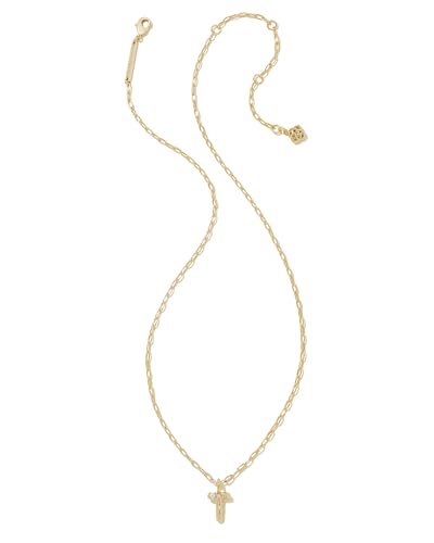 Kendra Scott Crystal Letter Short Pendant Necklace, Fashion Jewelry for Women - color: Letter T (GOLD-PLATED)