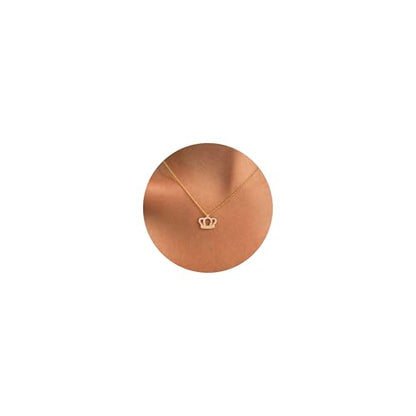 LLWOM Gold Necklace for Women-14k Gold Plated Infinity Necklace Star Of David Necklace Evil Eye Cross Pendants Heart Dainty Gold Necklace For Women - color: Gold-Crown