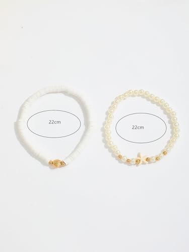 Gold Anklets Bracelets for Women Waterproof Layered Beaded Anklet Bracelets Set Boho Pearl Starfish Shell Anklet Bracelet Stacked Turquoise Anklets Bracelet Summer Beach Foot Jewelry Gift for Women - style: Starfish Shell