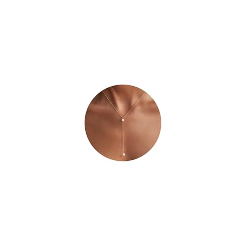Pearl Necklace for Women, Dainty Pearls Choker Necklace for Women 14K Gold Plated Layered Pendant Necklace Handmade Gold Chain Necklace Everyday Jewelry Gift - color: Y Two Pearls-Gold