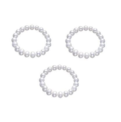 Pingyongchang Elastic Pearl Bracelet Stackable Stretch Bracelet Wedding Accessories Bridesmaid Bracelet 8MM Faux Pearl Bracelet Bridal Party Prom Beaded Bracelet - color: 5pcs