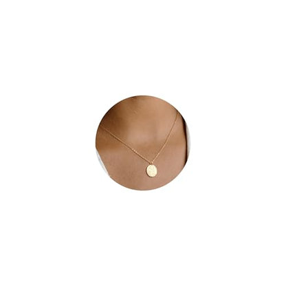 Valloey Rover Gold Necklaces for Women | Dainty 14K Gold/Sterling Silver Plated Cubic Zirconia Star Moon Pendant Necklaces Twist Rope Chain Simple Jewelry for Women - style: Gold-full moon
