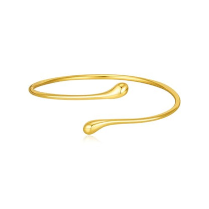 Teardrop Cuff Bracelet for Women Gold Tear Drop Bracelet Stainless Steel Hypoallergenic Adjustable Bangle for Everyday Wear - color: 1