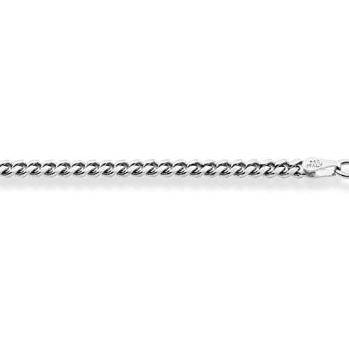 Miabella Italian Thick 925 Sterling Silver Cuban Link Chain Men Necklace | 3.2mm, 5mm, 7mm, Heavy, Solid Curb, Fine Jewerly, Made in Italy - size: Length 24 Inches, style: 3.2mm